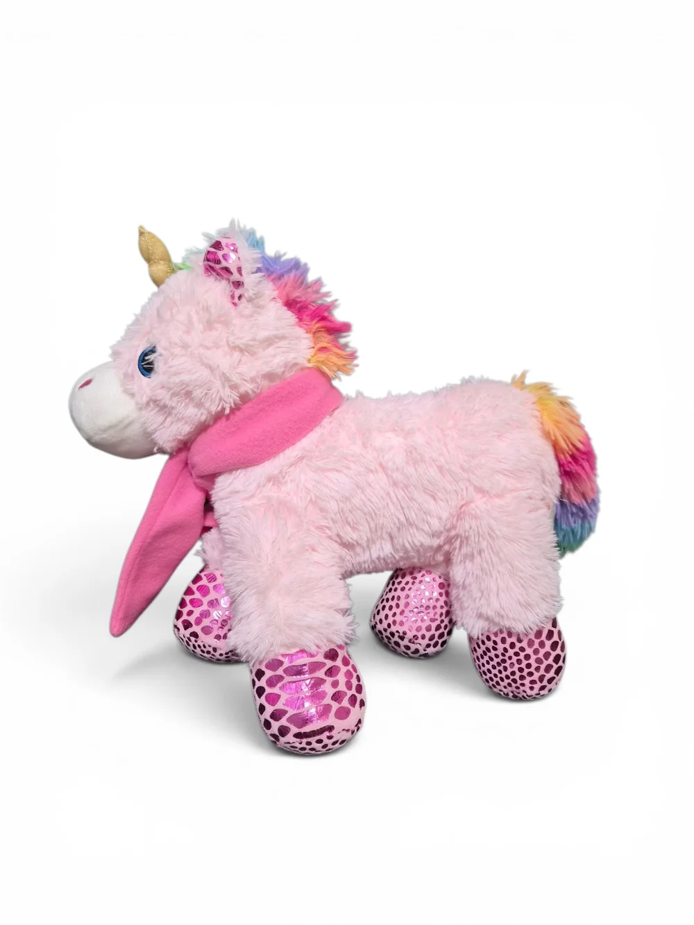PetSmart Wish Unicorn Collectible Plush Toy Pink Squeaky Pet Toy 13”